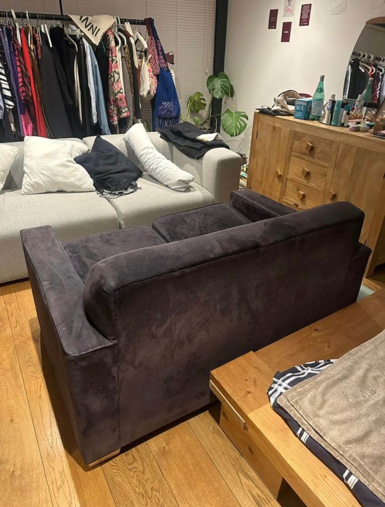 BLACK VELVET SOFA – EXCELLENT CONDITION – MUST GO ASAP