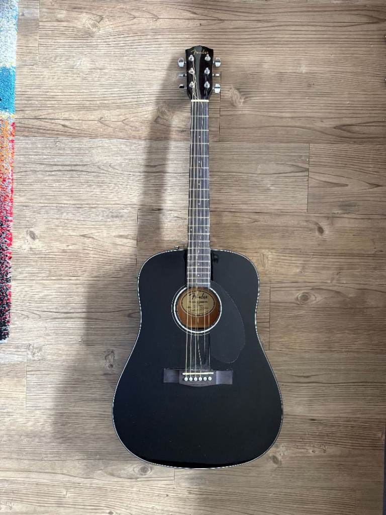 Fender Acoustic Guitar – Black, Good Condition barely used