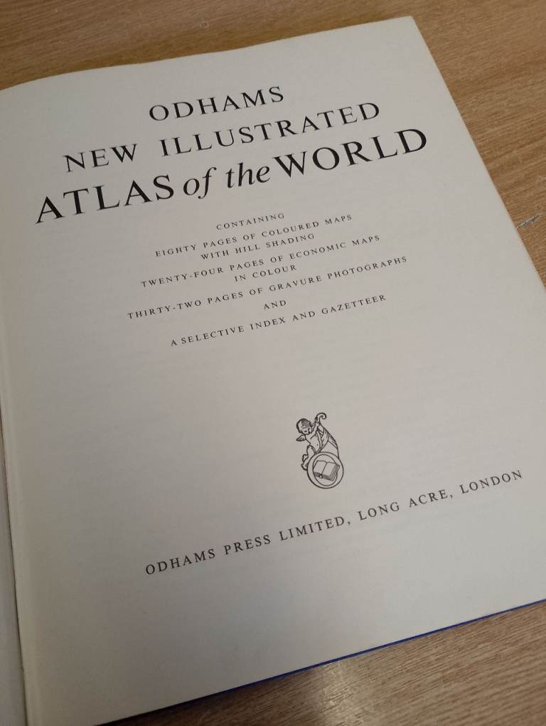 Vintage Odhams New Illustrated Atlas of the World 1957