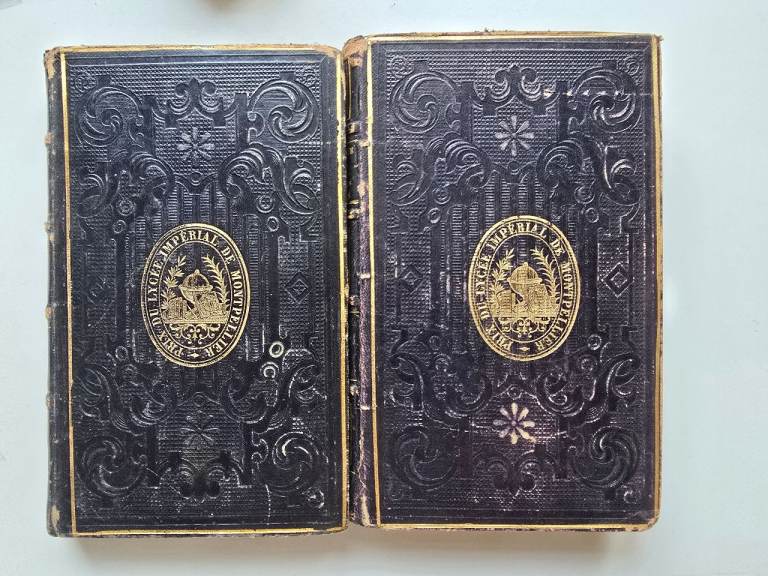1861 Antique Victorian Plutarch's Lives of the Illustrious Men of Greece Vol I&II French Books