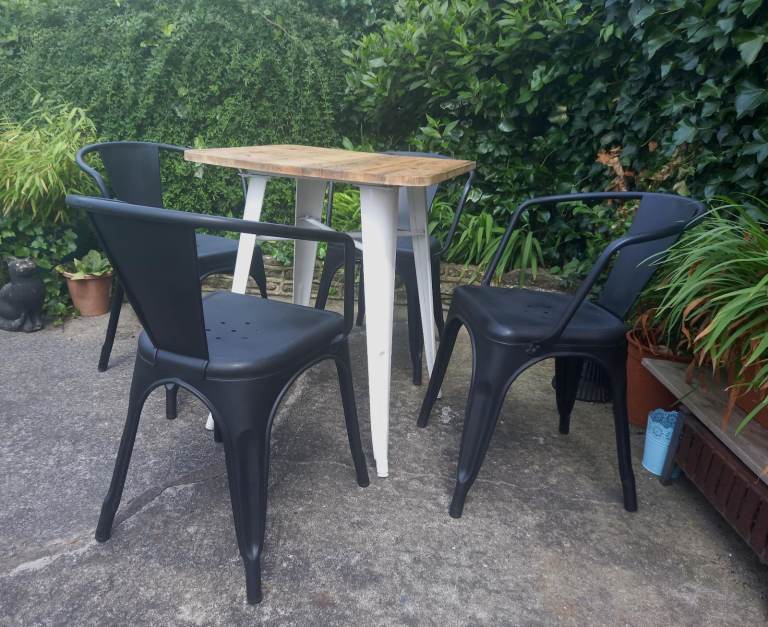 Dining Table And Chairs - Pine And Metal - Industrial - Horfield