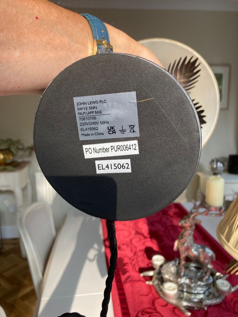 Pair of John Lewis Palm Tree Table Lamps with Shades