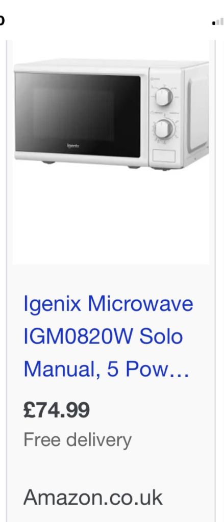 Igenix microwave 800w