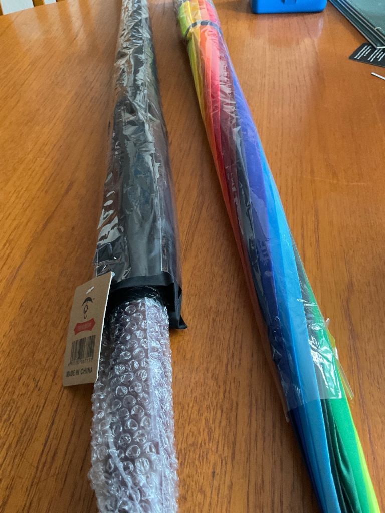 New Rainbow and Black Umbrellas