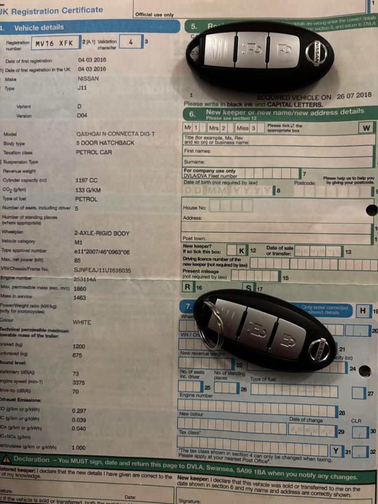 2016 Nissan Qashqai 1.2 DiG-T N-Connecta 5dr HATCHBACK PETROL Manual