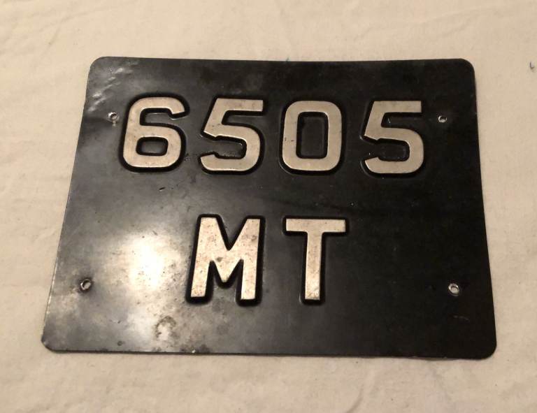 Vintage Number Plate