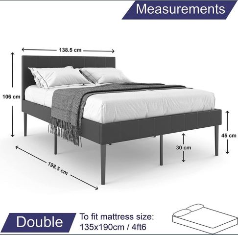 Standard Double Bed Frame | Excellent Condition | £90, £90.00 for Sale