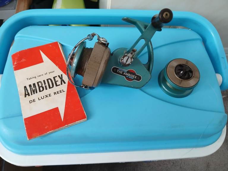 Vintage Ambidex De Luxe Fishing Reel with Booklet
