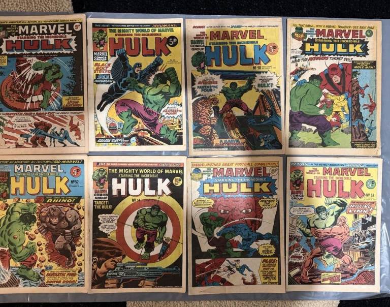 Marvel Comics The Incredible Hulk Vintage Comic Bundle 76 Comics Job Lot