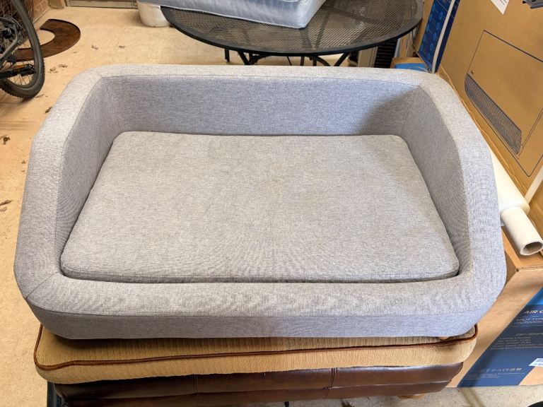 Grey dog bed 