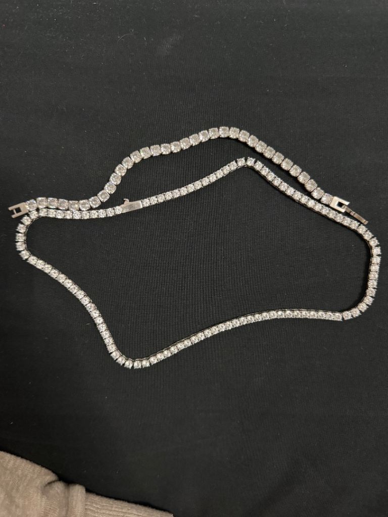 Tennis style necklace/ bracelet set 