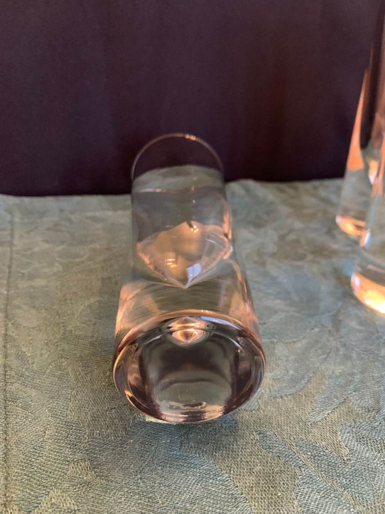 4 heavy glass, solid base tall glasses