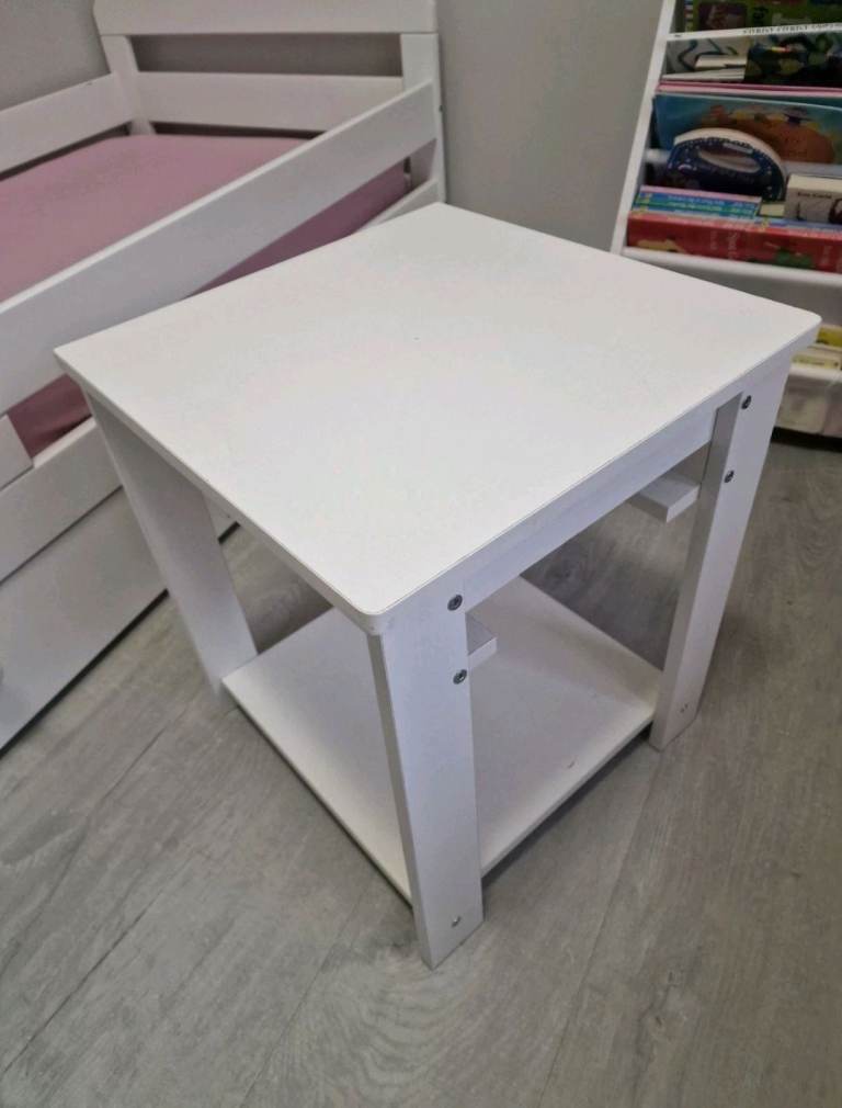Habitat Ellis Toddler Bed Frame with Storage - White in very good condition with side table