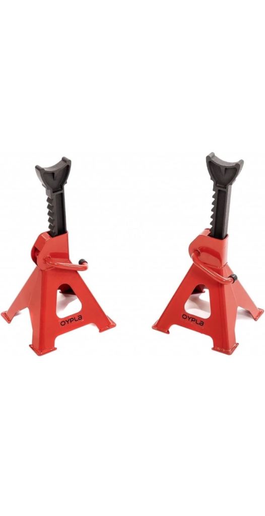 Oypla 3 Ton Heavy Duty Ratchet Jack Lifting Axle Stands - Set of 2 (Red) x4 Available