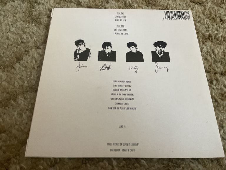 JOHNNY THUNDERS & THE HEARTBREAKERS - CHINESE ROCKS EP 7” PUNK