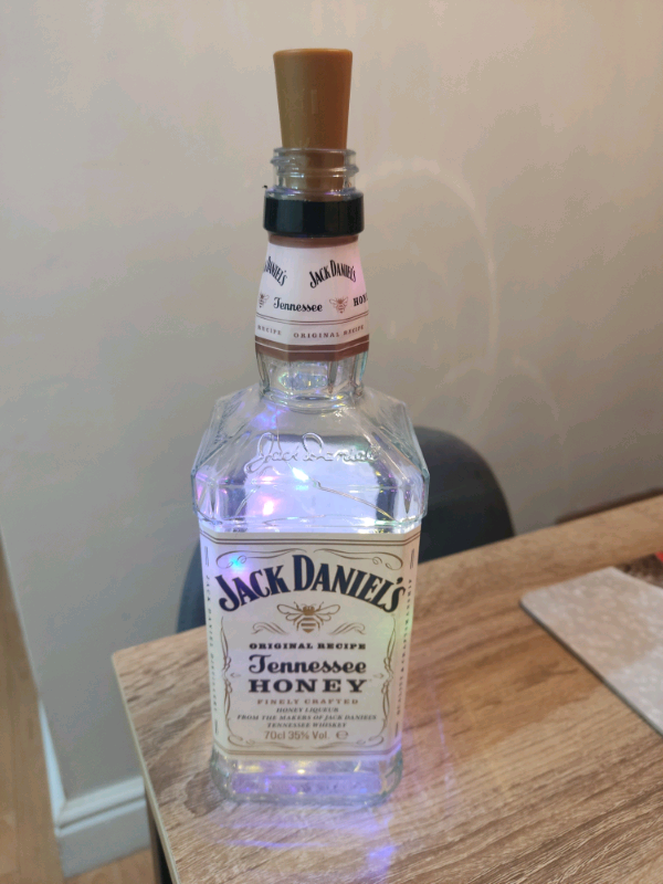 Jack Daniels Honey Bottle with Decorative lights