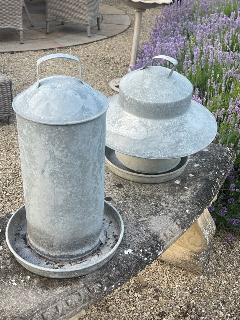 Chicken feeders  x2 vintage