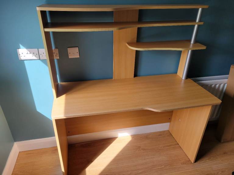 Beech coloured desk