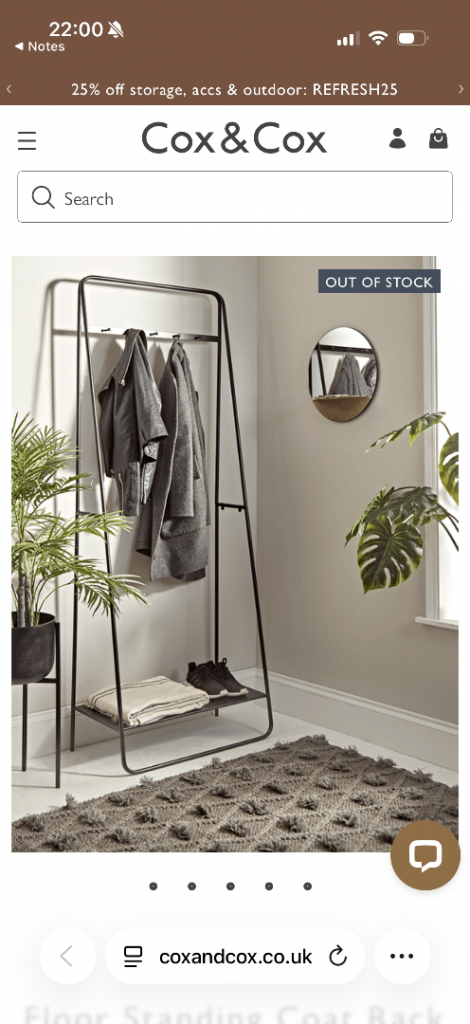 Floor Standing Coat Rack from Cox and Cox