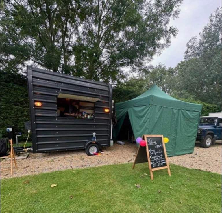 Coffee van navy blue rustic 