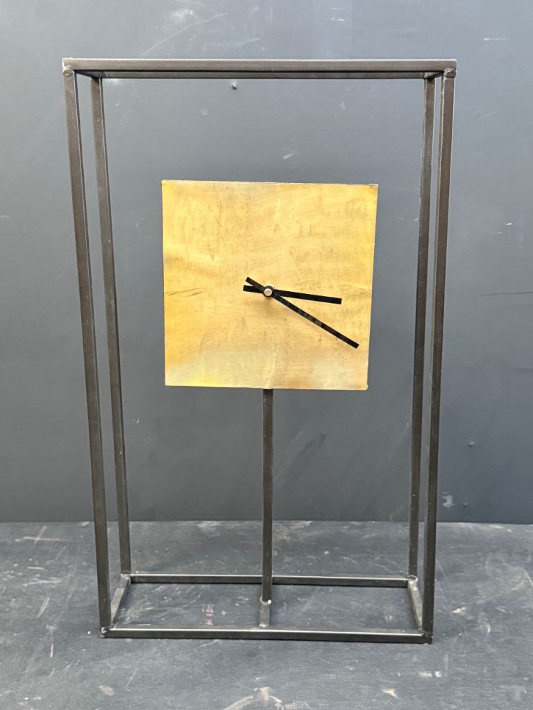Large minimalist clock with gilt face