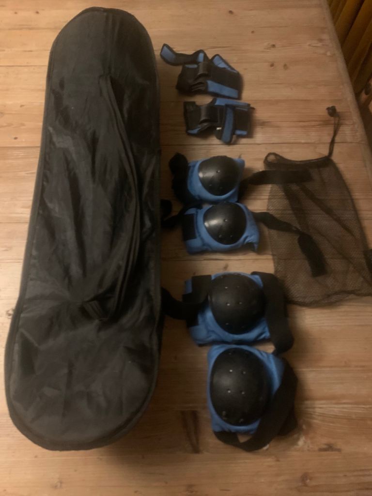 Skate board with cool space design, carry bag and protective pads