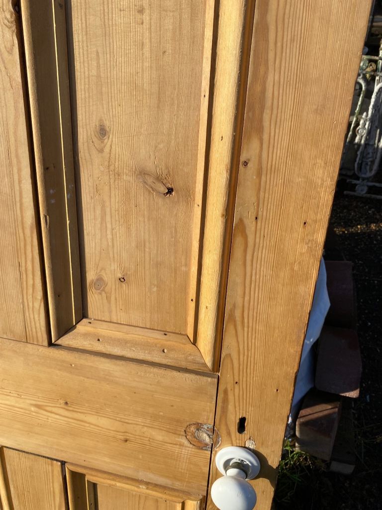 Victorian striped pine 4 panel door 
