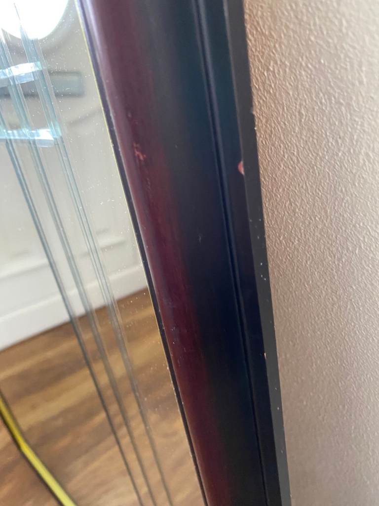 Large heavy etched rectangular mirror with Art Nouveau / Charles Rennie Mackintosh style design