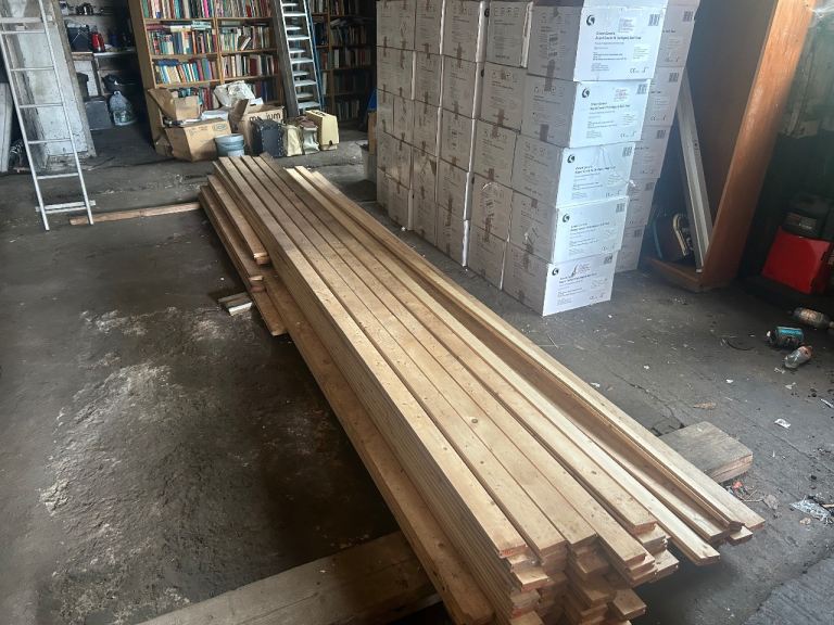 Approx 60 x Pine Tongue and Groove Wood Timber Planks. Cladding? 4.8m x 75mm x 22mm