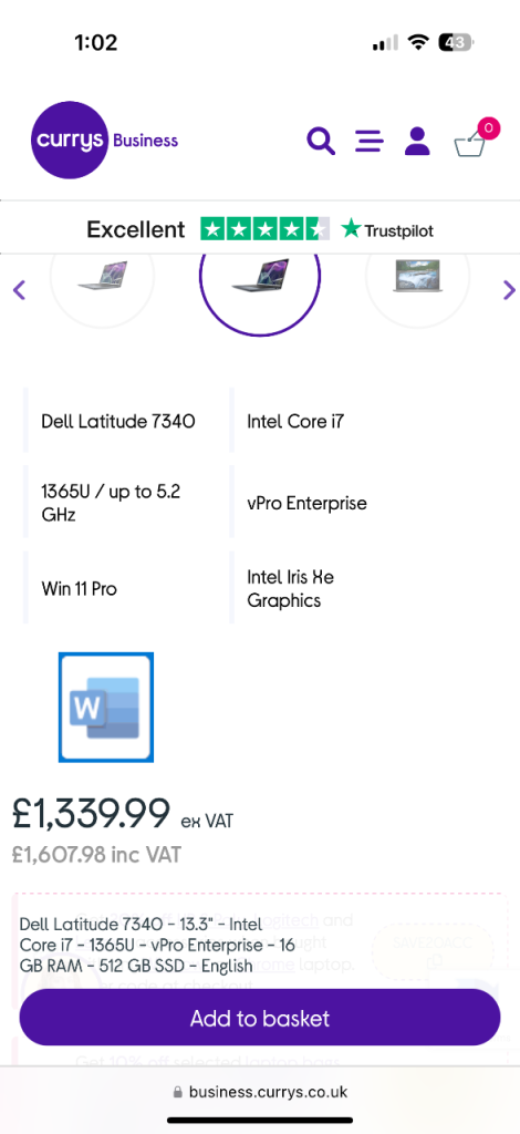 CAN DELIVER,Cost £1607, warranty to jun 2027 Dell latitude 7340 2 in 1 touchscreen laptop i7 13 gen