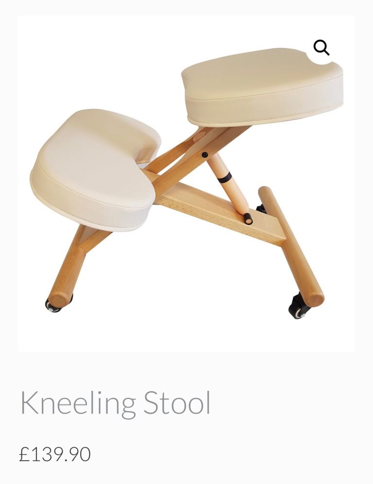 Ergonomic Kneeling Stool with Wheels – Cream, Good Condition