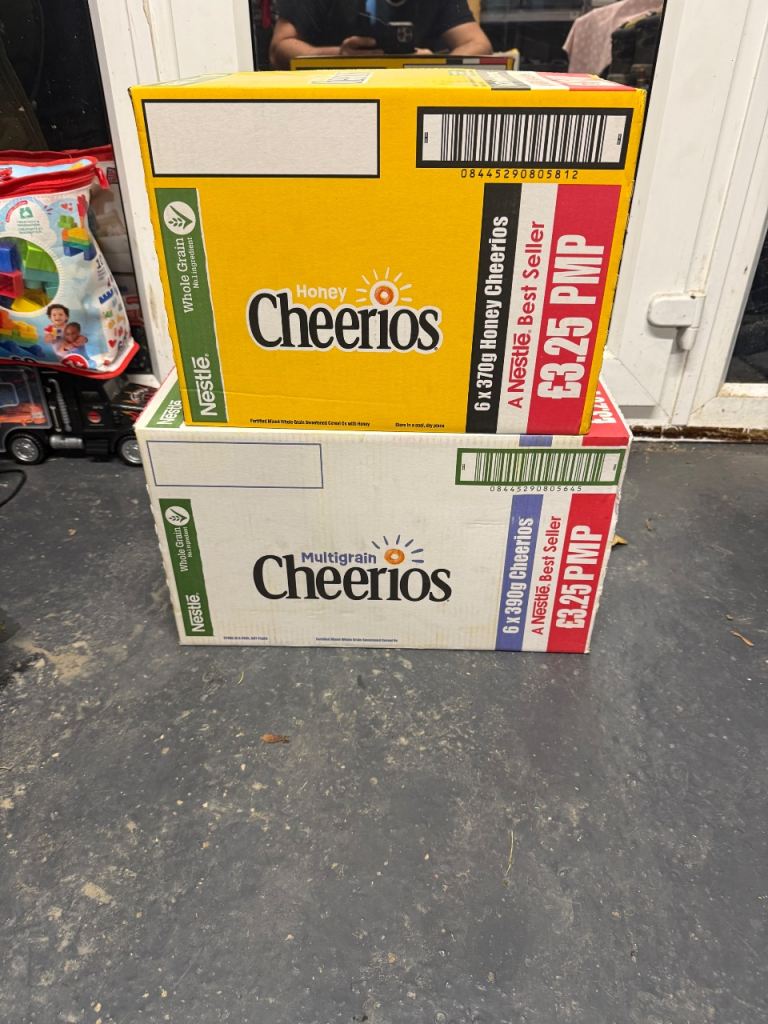 Nestle Cheerios Cereal Boxes - Honey & Multigrain