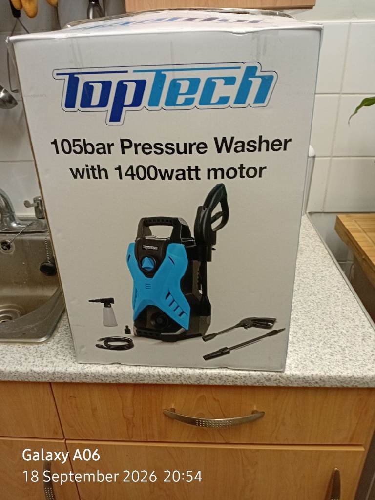 Toptech 105bar Pressure washer £30 Washer 1400w Motor – Brand New