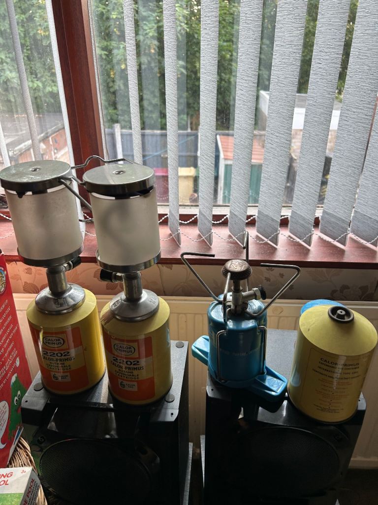 Camping Gas Stove and Lanterns – Good Condition