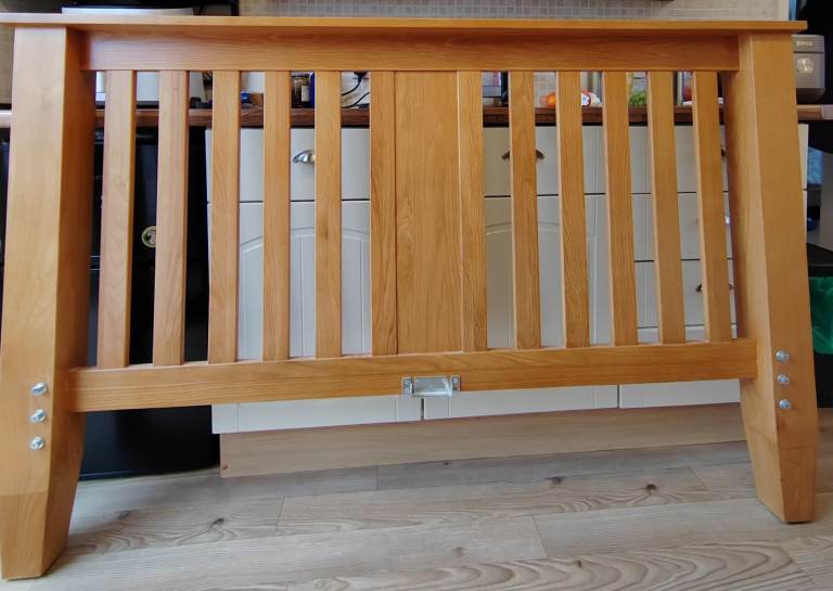 Solid oak king-size bed