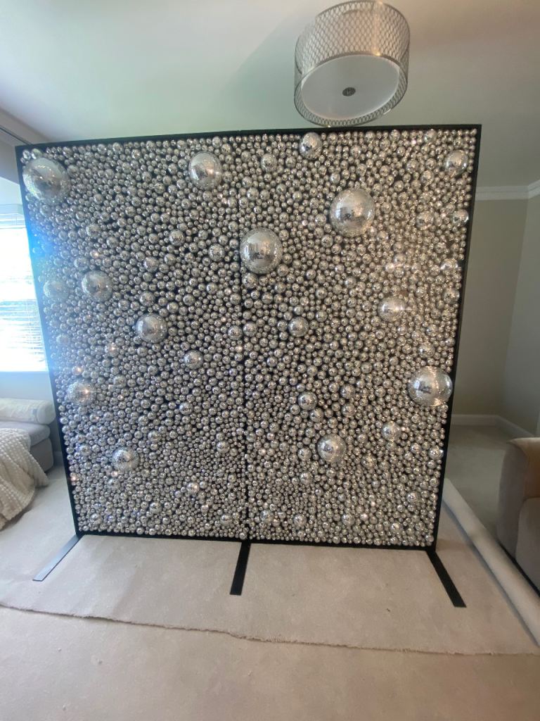 Freestanding Disco Ball Photo Backdrop 200x200cm - Prom/Party/Wedding/Event