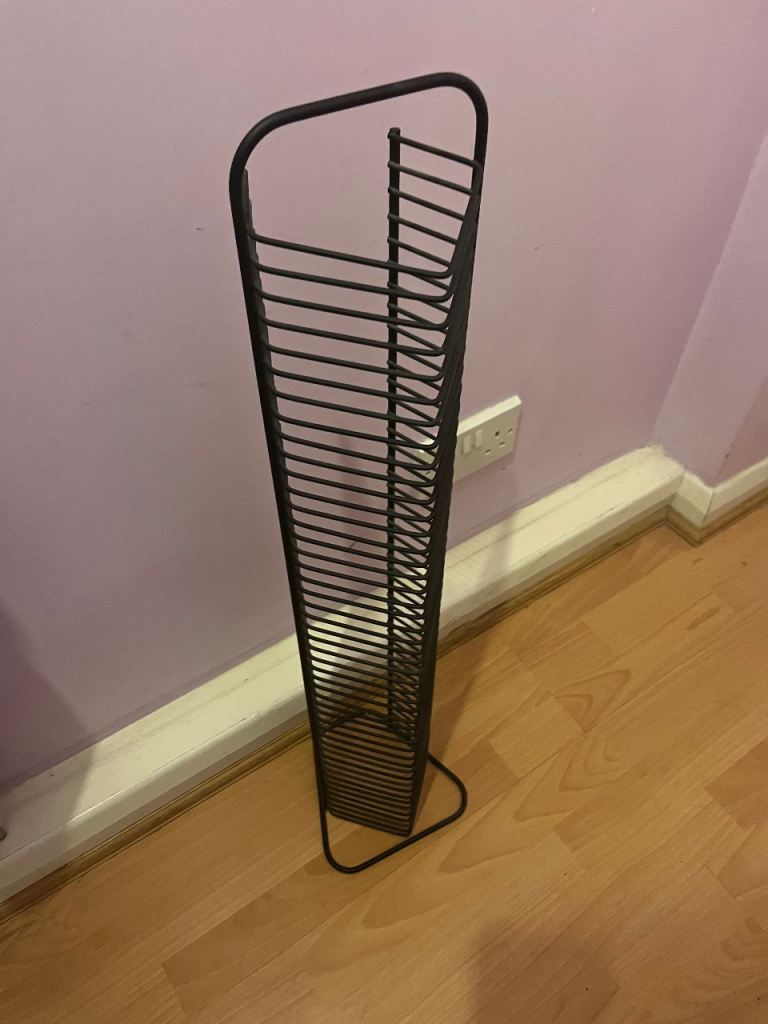 Black Metal CD/DVD Storage Rack 