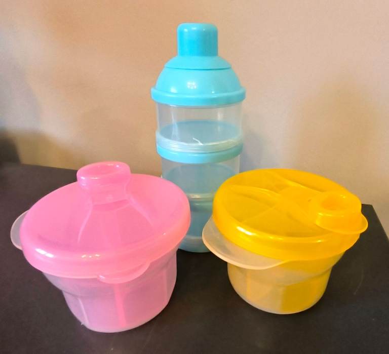 Rotating Baby Formula Dispenser Box Portable Storage Container Pink Milk Powder and Snack Storage