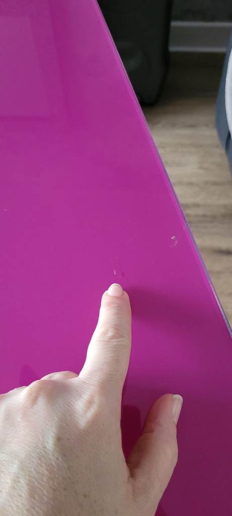 FREE Compact glass topped desk office bedroom pink purple