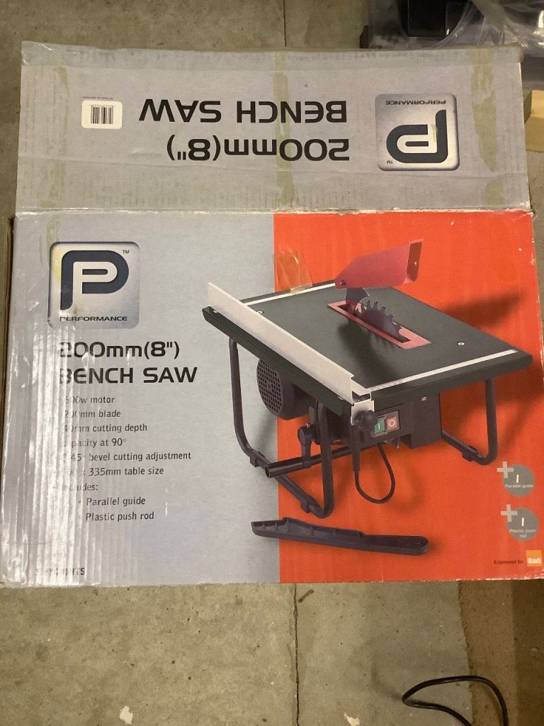 Performance 200mm (8") Bench Saw – Old but hardly used in Box