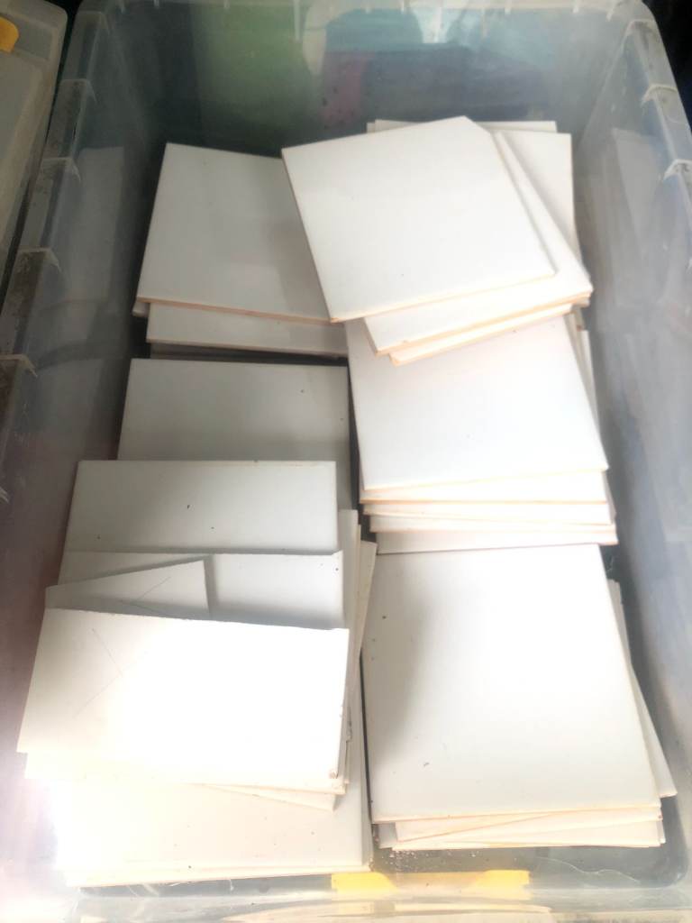 White ceramic tiles 15x15cm