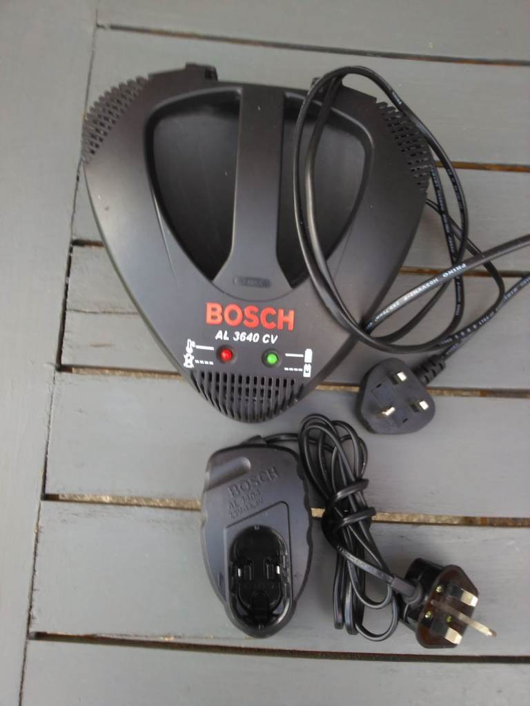 Battery Chargers, Bosch No Text Please, AL 3640 CV, 36v Li-ion, 2.6Ah, 93.6 Wh. & AL 1404,V, 7.2V