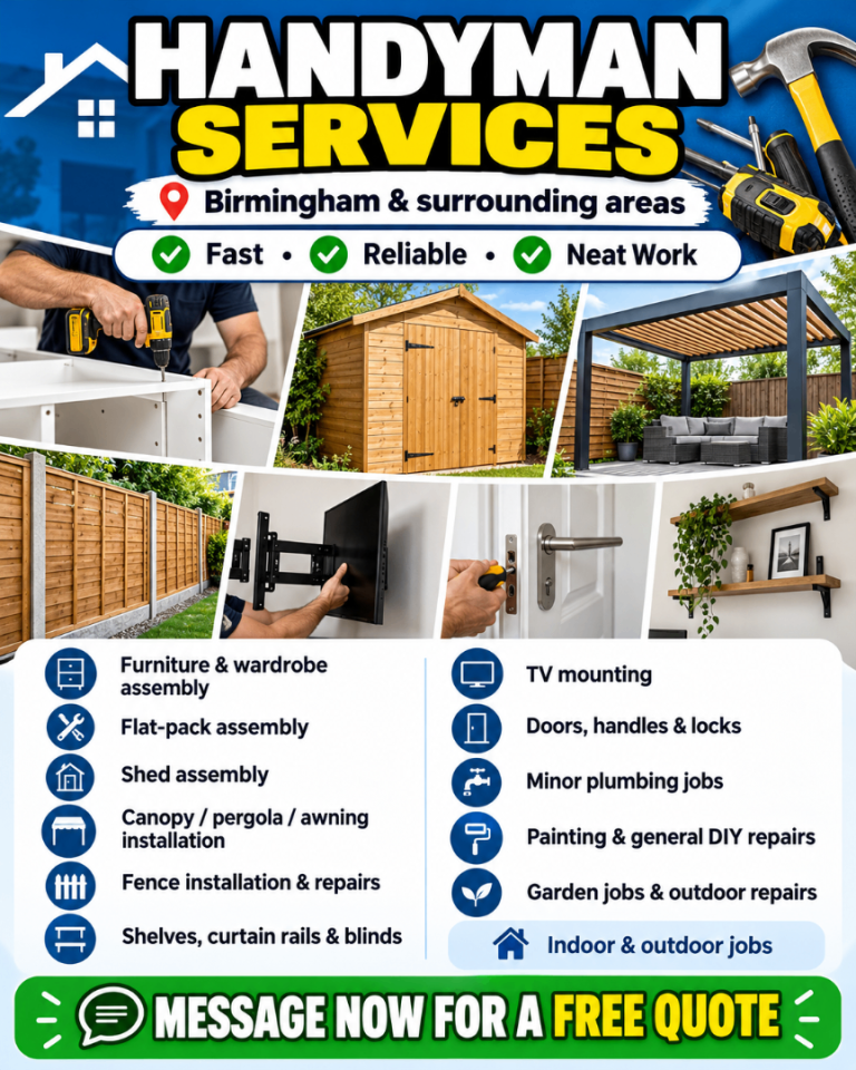 Handyman Services | Furniture Assembly, Sheds, Fencing, Pergolas & Repairs