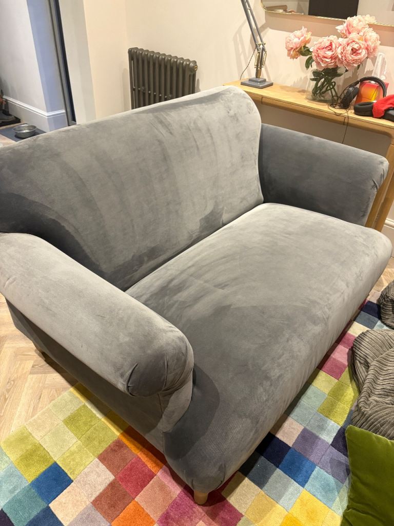Loaf grey velvet sofa