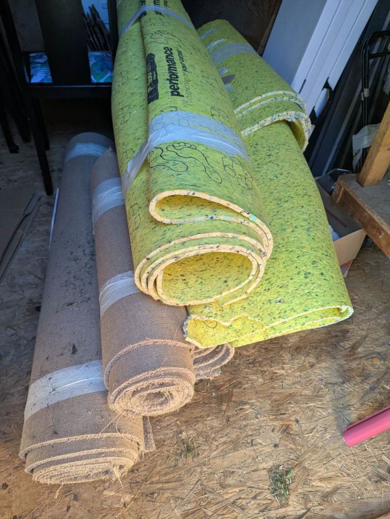 Free carpet offcuts and underlay ideal for allotment/garden