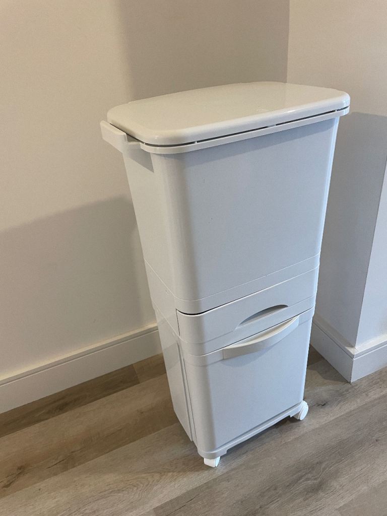 Tall Grey Bin with Wheels