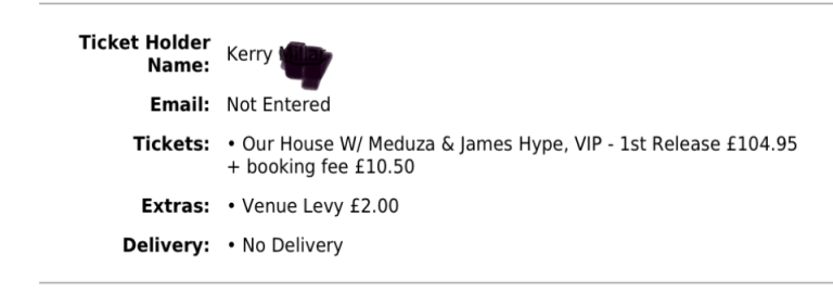 VIP Ticket for Our House W/ Meduza & James Hype - 1st Release