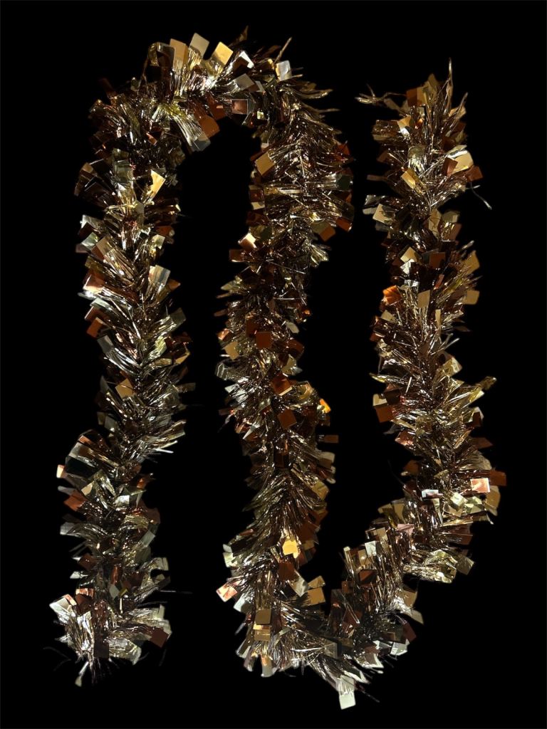 5ft Gold Chocolate Tinsel Hanging Garland Christmas Tree Decorations Xmas Decor