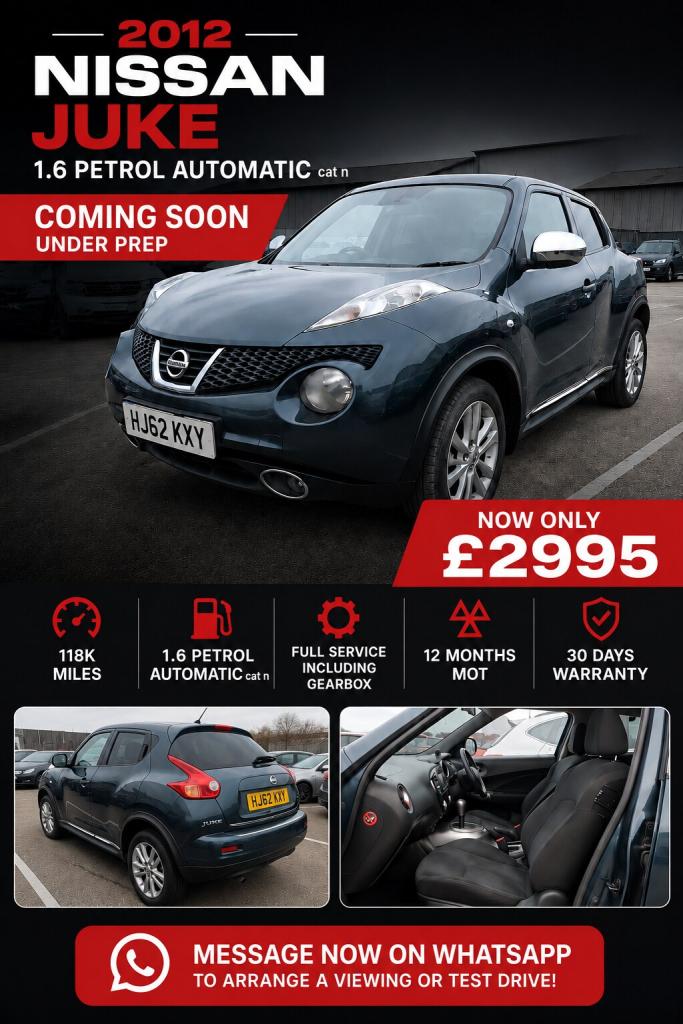 2012 Nissan Juke 1.6 Acenta 5dr CVT [Premium Pack] HATCHBACK Petrol Automatic
