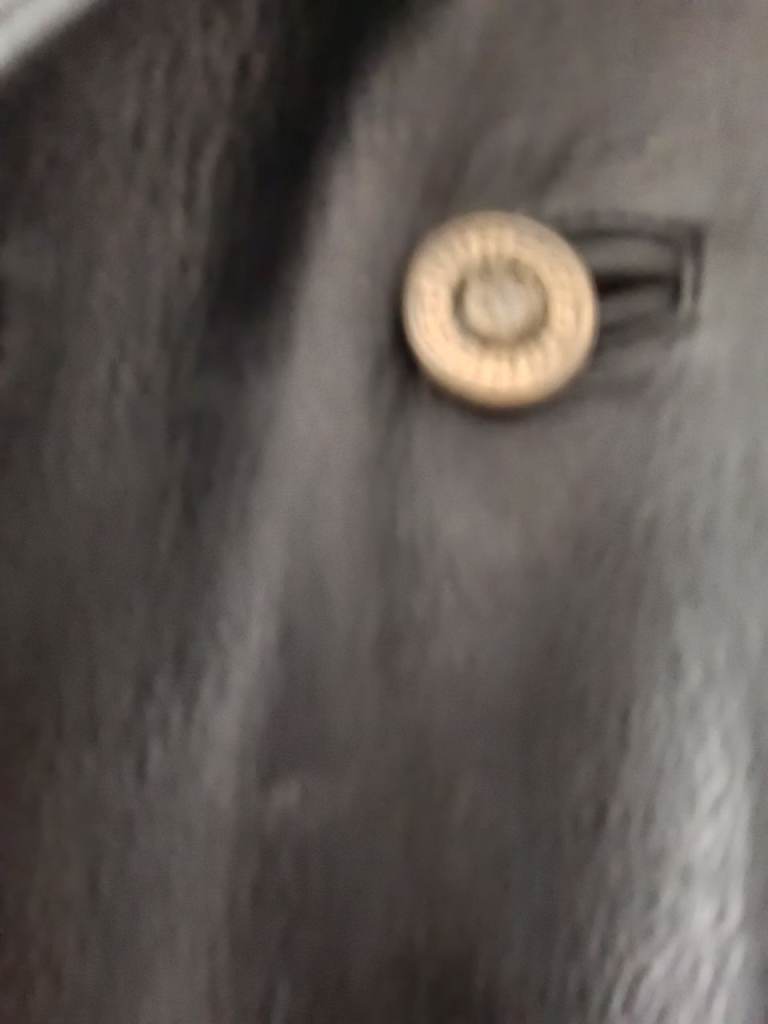 Versace Black Leather Coat – Good Condition